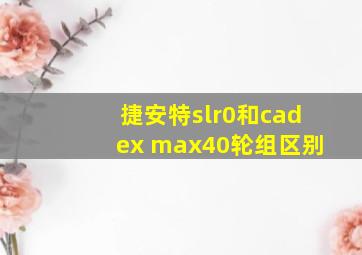 捷安特slr0和cadex max40轮组区别